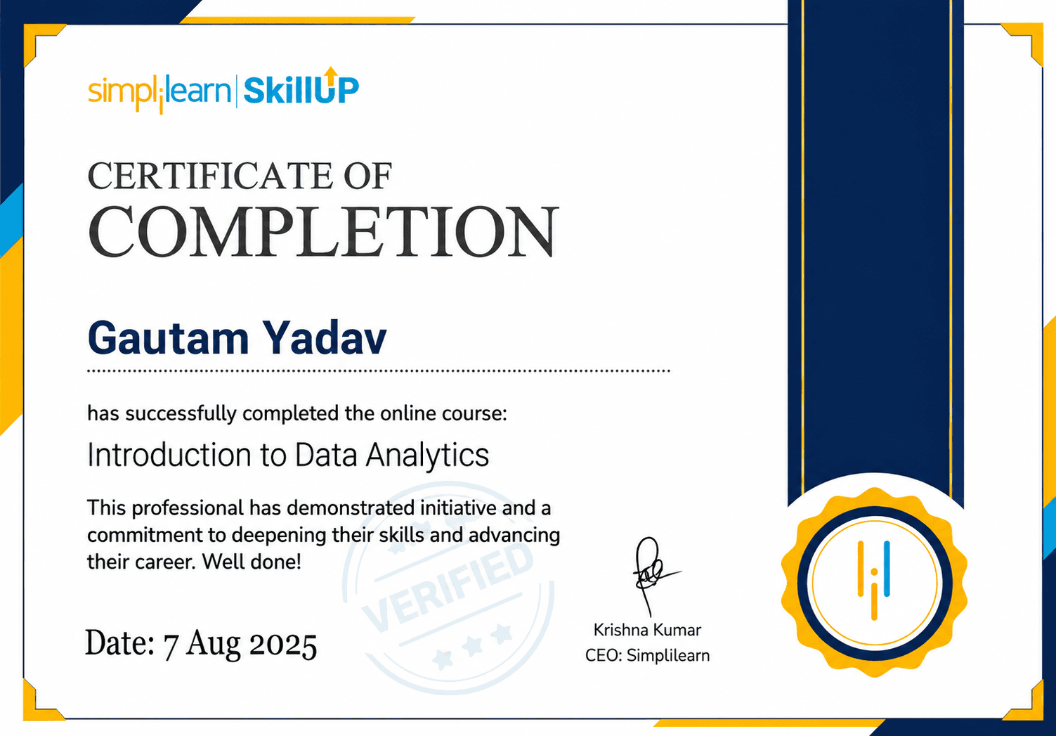 Certificate